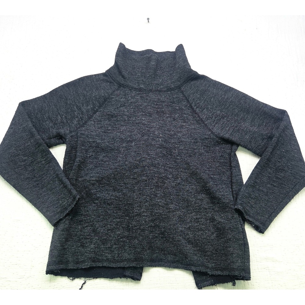 Abercrombie & Fitch Gray Mock Neck Button Back Split Hem Sweater Small 1S5782